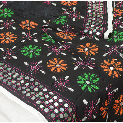 Sanskriti Vintage Dupatta Long Stole OOAK Hand Embroidered Phulkari Scarves Wrap