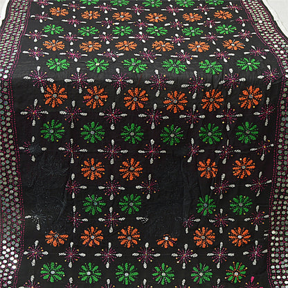 Sanskriti Vintage Dupatta Long Stole OOAK Hand Embroidered Phulkari Scarves Wrap