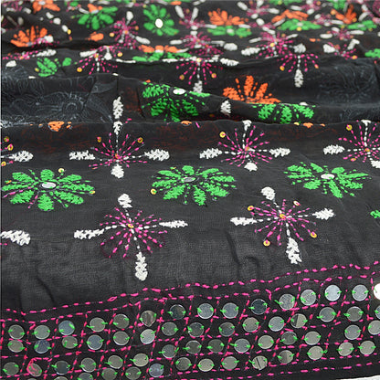 Sanskriti Vintage Dupatta Long Stole OOAK Hand Embroidered Phulkari Scarves Wrap