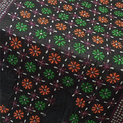 Sanskriti Vintage Dupatta Long Stole OOAK Hand Embroidered Phulkari Scarves Wrap
