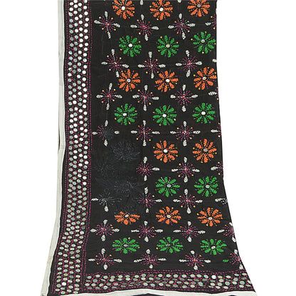 Sanskriti Vintage Dupatta Long Stole OOAK Hand Embroidered Phulkari Scarves Wrap