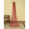 Sanskriti Vintage Red Dupatta Long Stole Net Mesh Hand Beaded Wrap Bridal Veil
