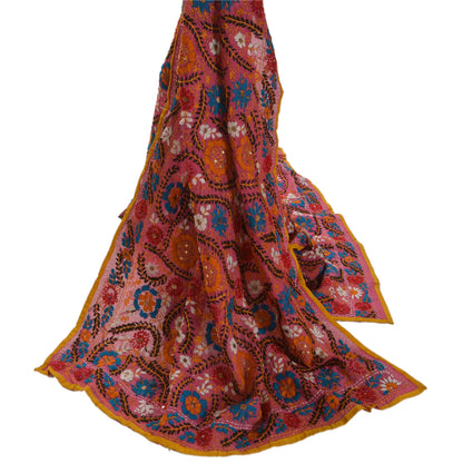 Sanskriti Vintage Dupatta Long Stole OOAK Hand Embroidered Phulkari Scarves Wrap