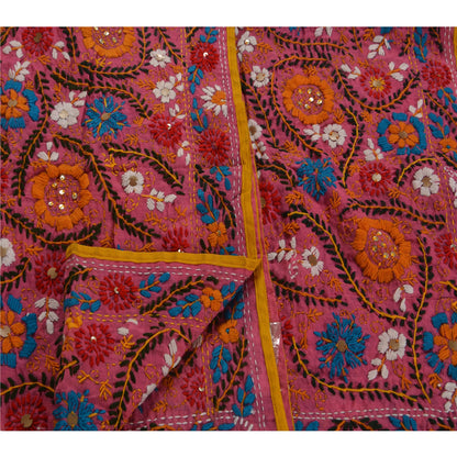 Sanskriti Vintage Dupatta Long Stole OOAK Hand Embroidered Phulkari Scarves Wrap