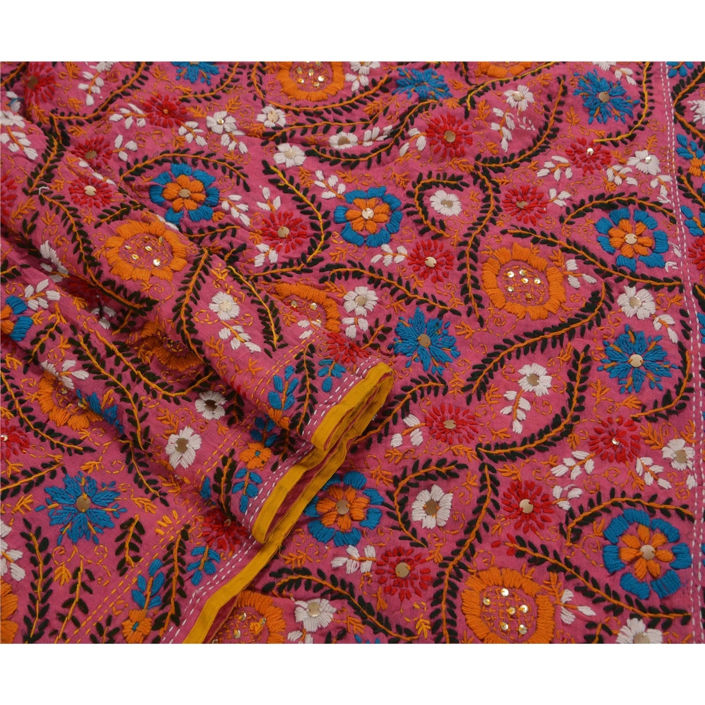 Sanskriti Vintage Dupatta Long Stole OOAK Hand Embroidered Phulkari Scarves Wrap