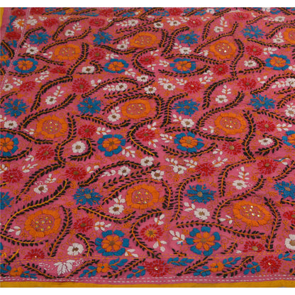 Sanskriti Vintage Dupatta Long Stole OOAK Hand Embroidered Phulkari Scarves Wrap