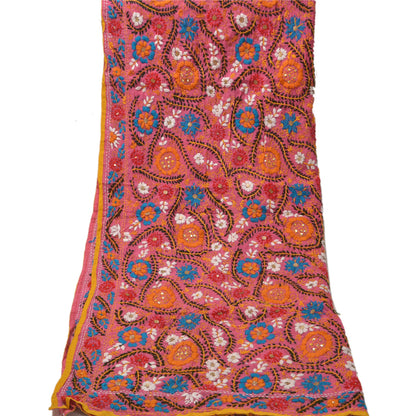 Sanskriti Vintage Dupatta Long Stole OOAK Hand Embroidered Phulkari Scarves Wrap