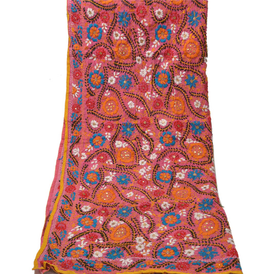 Sanskriti Vintage Dupatta Long Stole OOAK Hand Embroidered Phulkari Scarves Wrap