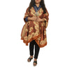 Sanskriti Vintage Brun Dupatta 100% Ren Silke Stola Håndperlet Zari Wrap Slør