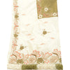 Sanskriti Vintage Dupatta Ivory Pure Silk Stole Hand Bead Zari Veil Ethnic Veil