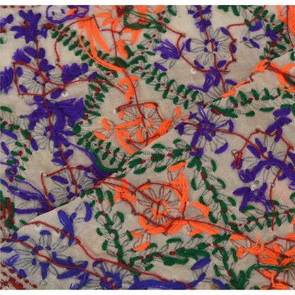 Sanskriti Vintage Dupatta Long Stole One OF A Kind Hand Embroidered Phulkari