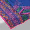 Sanskriti Indian Blue Dupatta Art Silk Hand Embroidered Phulkari Stole Scarves