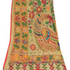 Sanskriti Vintage Cream Dupatta Chanderi Hand Embroidered Kalamkari Kantha Stole