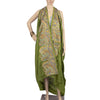 Sanskriti Vintage Green Dupatta Stole Pure Silk Hand Beaded Sequin Party Scarves