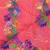 Sanskriti Vintage Pink Dupatta Hand Embroidered Phulkari Stole Cotton Silk Veil