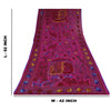 Sanskriti Vintage Pink Dupatta Chanderi Hand Embroidered Phulkari Stole Scarves