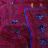 Sanskriti Vintage Pink Dupatta Chanderi Hand Embroidered Phulkari Stole Scarves