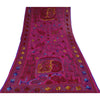 Sanskriti Vintage Pink Dupatta Chanderi Hand Embroidered Phulkari Stole Scarves