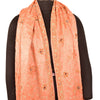 Sanskriti Vintage Peach Dupatta Stole Pure Satin Silk Hand Beaded Bridal Scarves