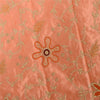 Sanskriti Vintage Peach Dupatta Stole Pure Satin Silk Hand Beaded Bridal Scarves