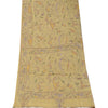 Sanskriti Vintage Cream Dupatta Pure Silk Hand Embroidered Kantha Special Stole