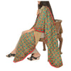 Sanskriti Vintage Cream Dupatta Pure Cotton Hand Made Bagh Phulkari OOAK Stole