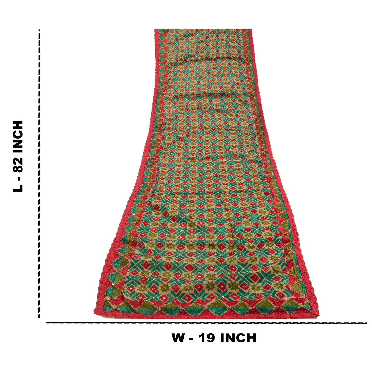 Sanskriti Vintage Cream Dupatta Pure Cotton Hand Made Bagh Phulkari OOAK Stole