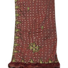 Sanskriti Vintage Dark Red Dupatta Blend Silk Hand Beaded Zardozi Stole/Scarves