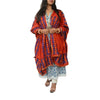 Sanskriti Vintage Red Dupatta Cotton Hand Embroidered Bagh Phulkari OOAK Stole
