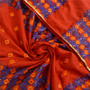 Sanskriti Vintage Red Dupatta Cotton Hand Embroidered Bagh Phulkari OOAK Stole