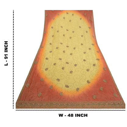 Sanskriti Vintage Green Wedding Dupatta Pure Georgette Zardozi Hand Beaded Stole