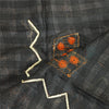 Sanskriti Vintage Black Dupatta Pure Silk Hand Beaded Patch Painted Wrap Stole