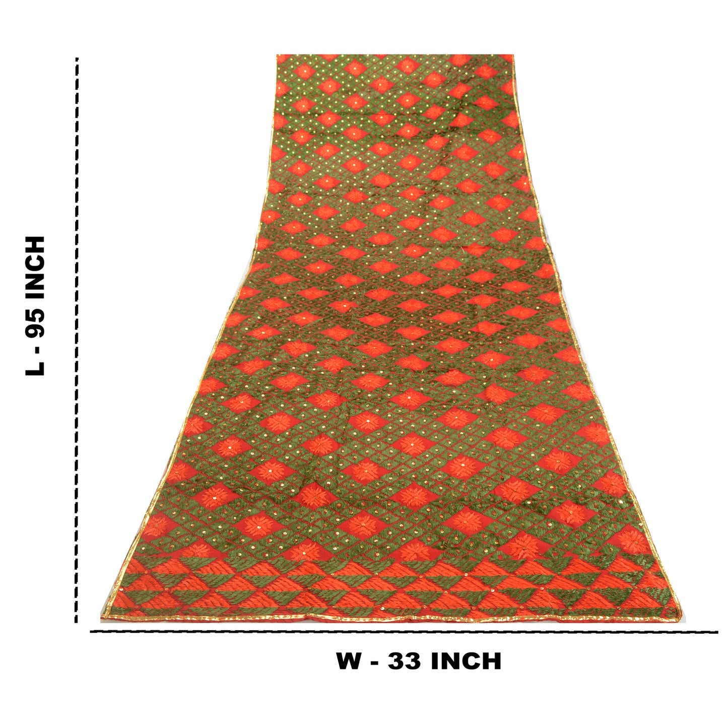 Sanskriti Vintage Red Dupatta Pure Cotton Handmade Bagh Phulkari Panjab Ooak Stole Neckscarf Long Headscarf Handmade Ethnic Women Wrap