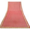 Sanskriti Vintage Red Dupatta Pure Chiffon Silk Hand Beaded Zardozi Stole