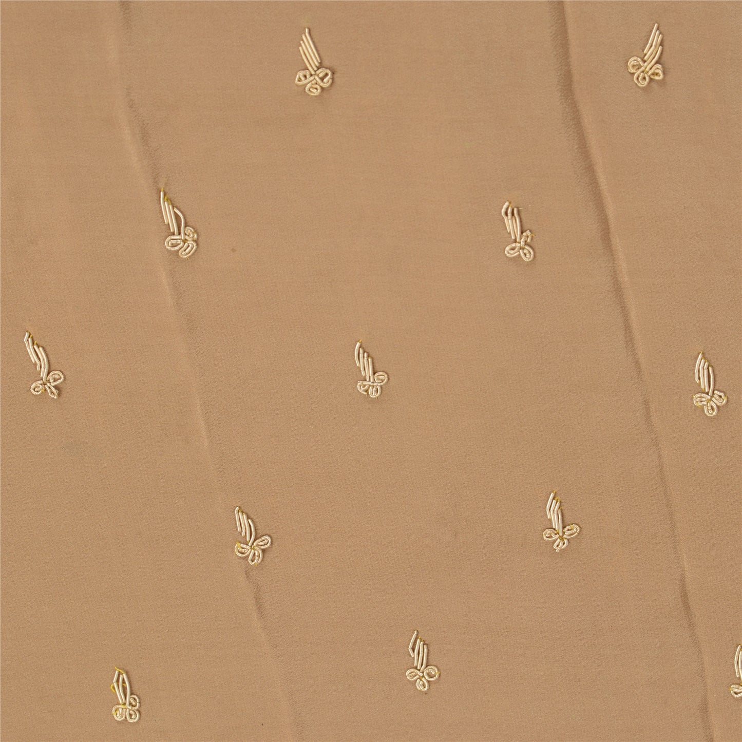 Sanskriti Vintage Brown Dupatta Pure Crepe Silk Hand Embroidered Zardozi Stole