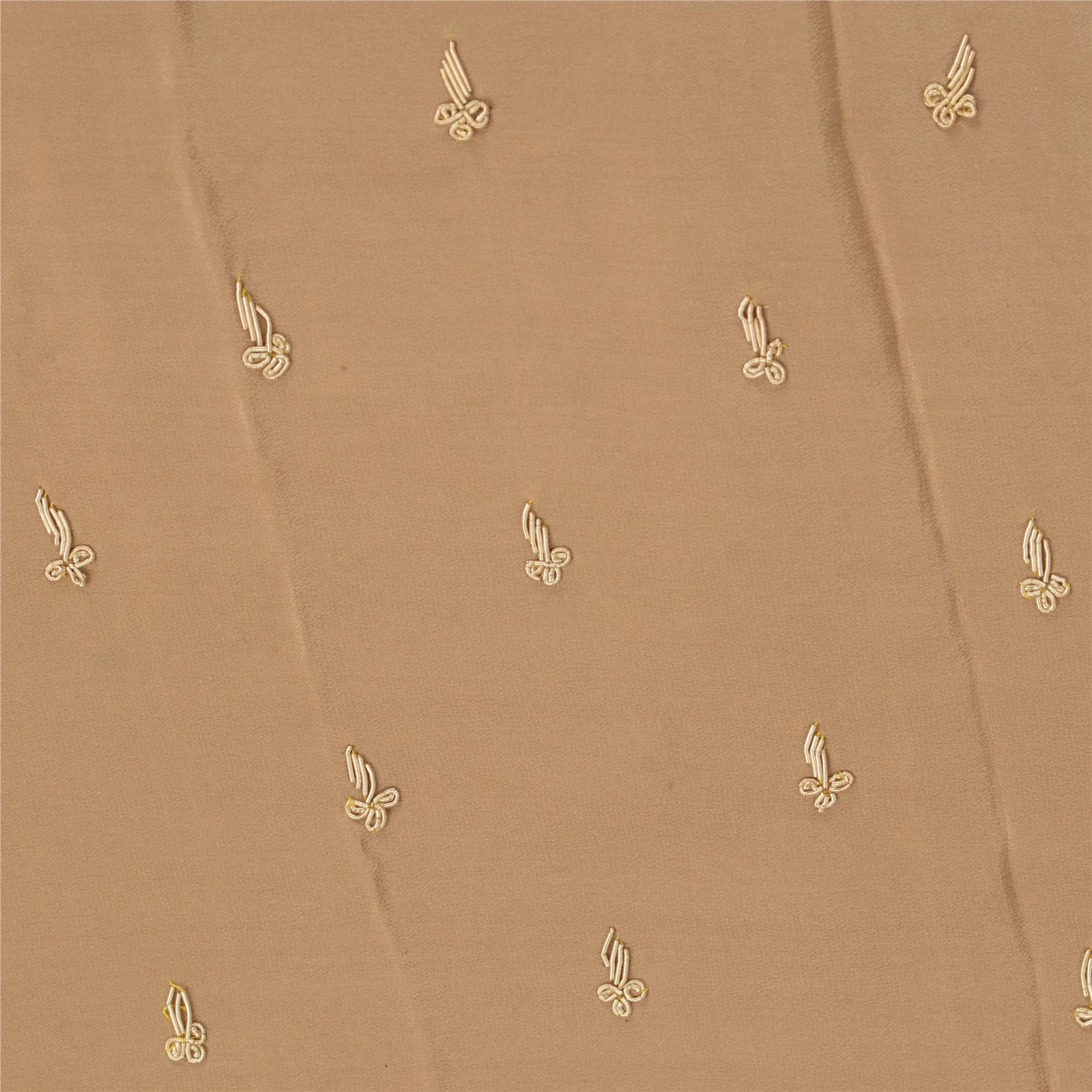 Sanskriti Vintage Brown Dupatta Pure Crepe Silk Hand Embroidered Zardozi Stole