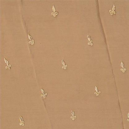 Sanskriti Vintage Brown Dupatta Pure Crepe Silk Hand Embroidered Zardozi Stole