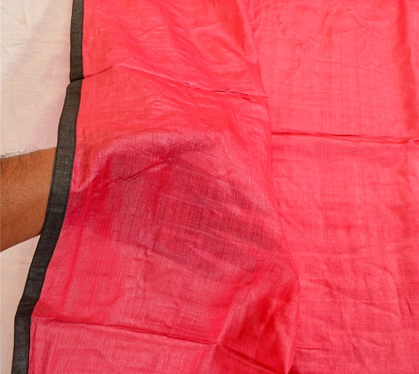 Sanskriti Vintage Pink Dupatta Pure Silk Hand Beaded Patch Mirror Festival Stole