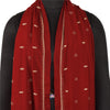 Sanskriti Vintage Dark Red Dupatta 100% Pure Silk Hand Beaded Zardozi Stole