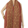 Sanskriti Vintage Indian Dupatta 100% Pure Georgette Silk Red Hand Beaded Stole