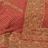 Sanskriti Vintage Indian Dupatta 100% Pure Georgette Silk Red Hand Beaded Stole