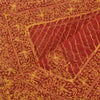 Sanskriti Vintage Indian Dupatta 100% Pure Georgette Silk Red Hand Beaded Stole