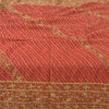 Sanskriti Vintage Indian Dupatta 100% Pure Georgette Silk Red Hand Beaded Stole