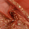 Sanskriti Vintage Dark Red Dupatta Net Mesh Hand Beaded Zardozi Party Stole