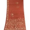 Sanskriti Vintage Dark Red Dupatta Net Mesh Hand Beaded Zardozi Party Stole
