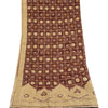 Sanskriti Vintage Red Dupatta Pure Cotton Hand Beaded Bandhani Zari Gujrat Stole