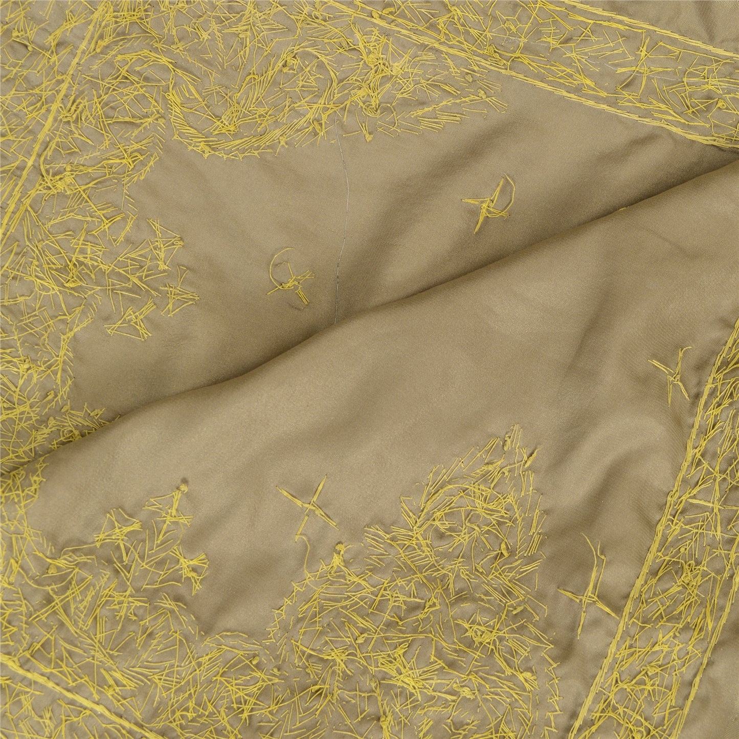 Sanskriti Vintage Grey Dupatta 100% Pure Satin Silk Grey Hand Beaded Party Stole