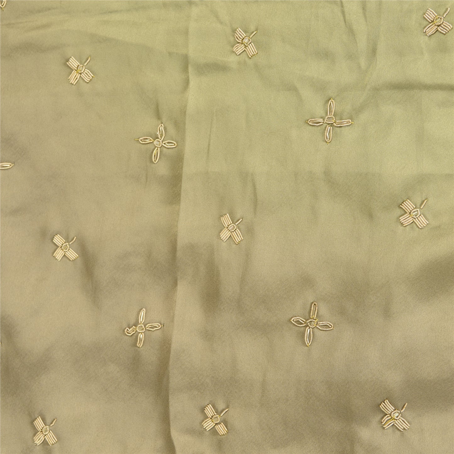 Sanskriti Vintage Grey Dupatta 100% Pure Satin Silk Grey Hand Beaded Party Stole