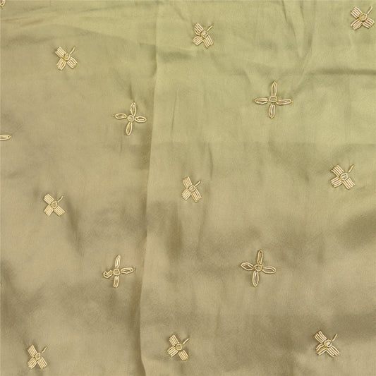 Sanskriti Vintage Grey Dupatta 100% Pure Satin Silk Grey Hand Beaded Party Stole