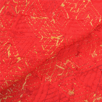Sanskriti Vintage Heavy Dupatta Pure Crepe Silk Hand Beaded Bagh Phulkari Stole